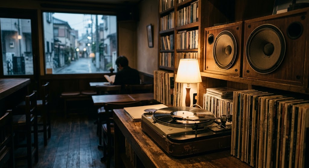 レコードと灯りが残る音楽のある場所
